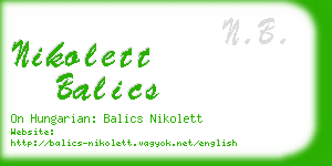 nikolett balics business card